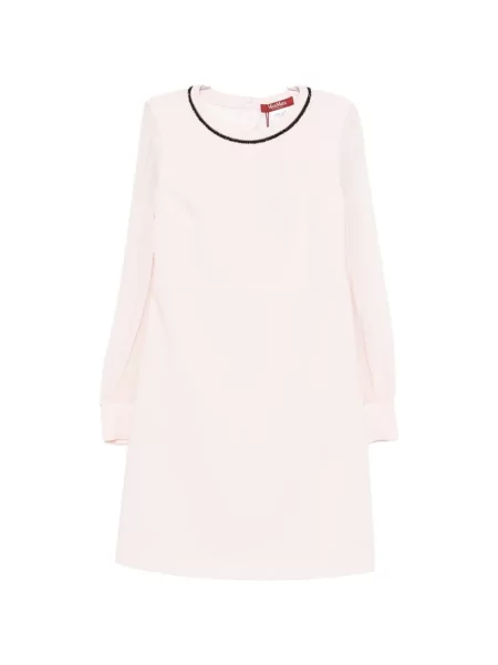 Rochie maxi Max Mara cu mărgele lungă de costum roz