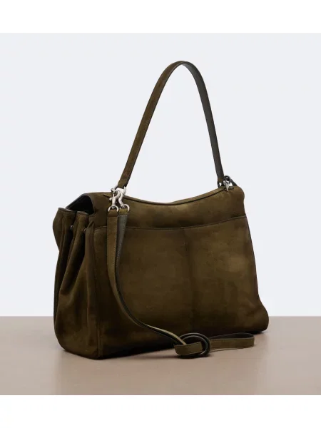 Geantă Balenciaga din piele de căprioară verde