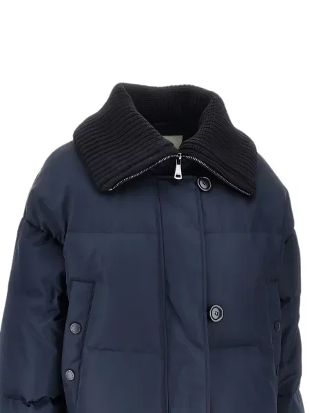 Geacă cu puf Weekend Max Mara din țesătură twill albastru