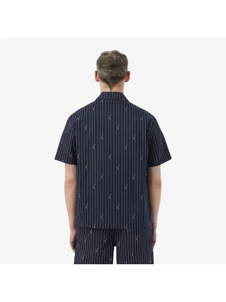 Lacoste Organiczna Koszula Z Krótkim Rękawem Relaxed Fit czarna