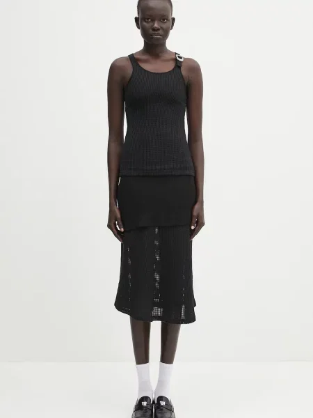 Wales Bonner rochie Serenity maxi evazati negru
