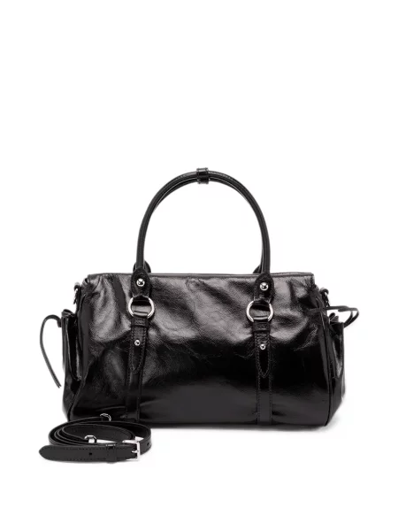 Top Miu Miu din piele negru