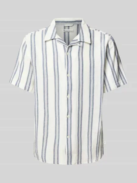 Koszula casualowa z listwą guzikową Knowledgecotton Apparel granatowa