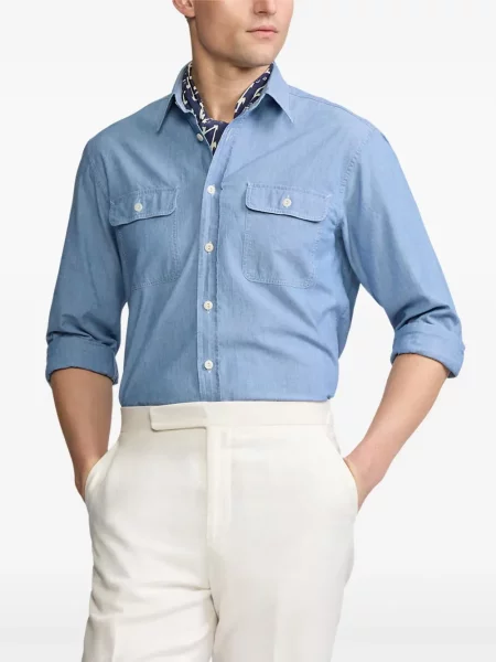 Marškiniai Ralph Lauren Purple Label mėlyna