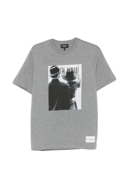 Grafic tricou Emporio Armani cu imagine gri