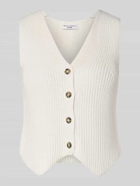 Kamizelka w kroju shaped fit z czystej bawełny Marc O'polo Denim biała