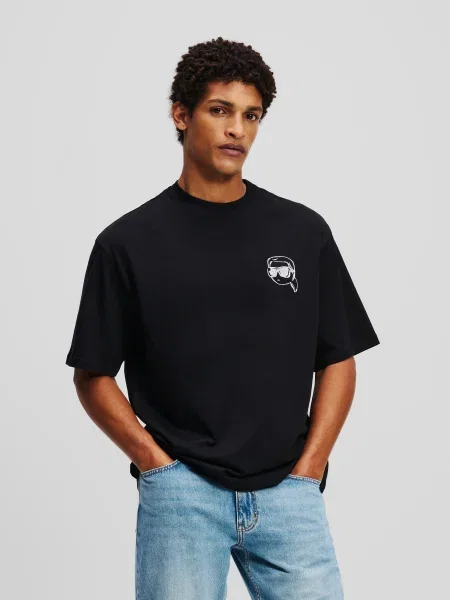 Karl Lagerfeld Tricou IKON negru alb