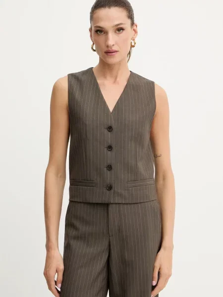 Miss Sixty vestă de lână un singur rând de maro