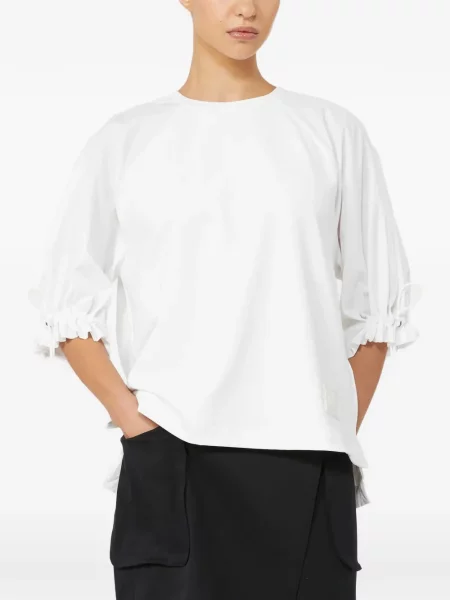 Top Max Mara cu volane alb