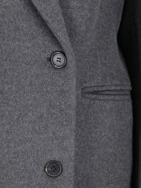 Klasický dvouřadý kabát Low Classic šedý