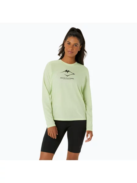 Longsleeve do biegania ASICS Fujitrail Logo cool matcha zielony