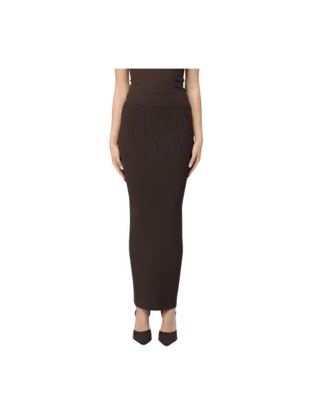 Dzianinowa spódnica maxi Max Mara brązowa