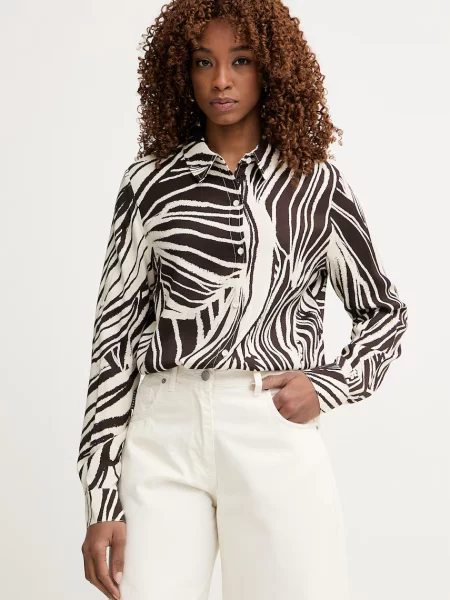 Majica z dolgimi rokavi Guess rjava