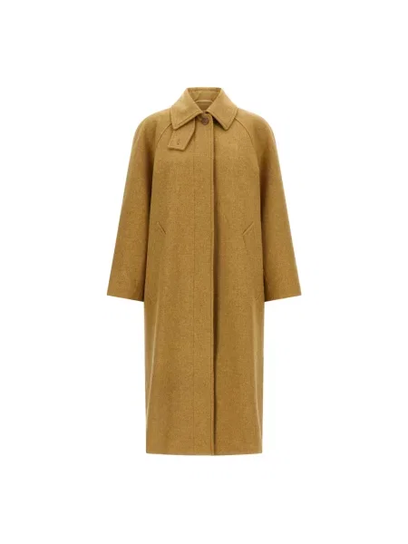 Płaszcz A.p.c. wełniany w jednolitym kolorze beżowy