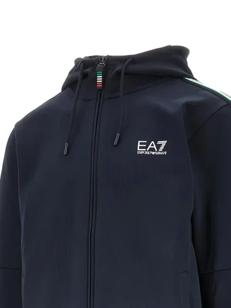 Суичър с качулка Ea7 Emporio Armani синьо