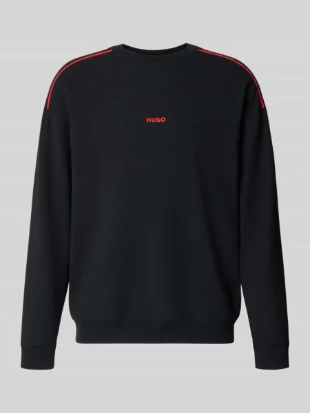 Bluza o kroju regular fit z mieszanki bawełny model NOAH' Hugo czarna