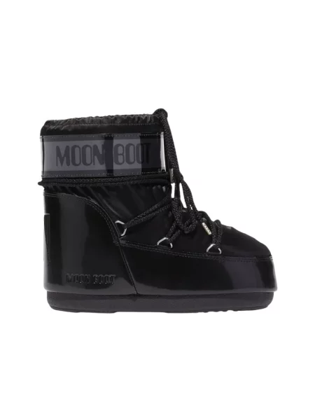 Satynowe kozaki Moon Boot czarne