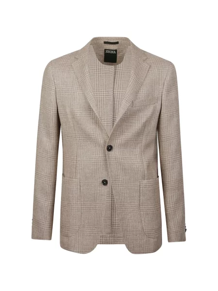 Vlněná kostkovaná bunda Zegna