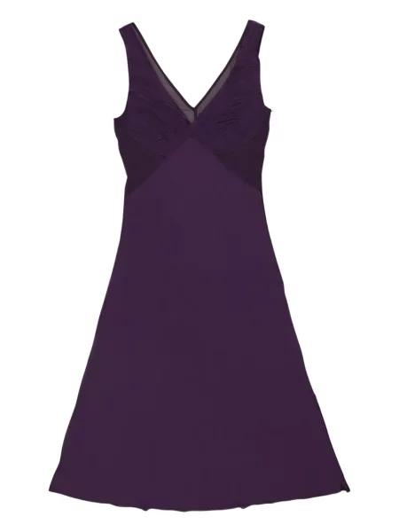 Rochie midi Callipygian cu decolteu în V de costum violet
