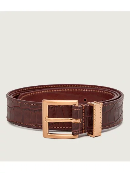 Tommy Hilfiger Curea de piele TH Soho maro