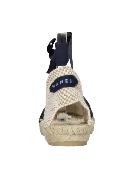 Espadryle Manebi w paski bez obcasa niebieskie