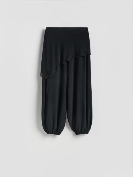 Reserved Balloon штани зі спідницею чорний