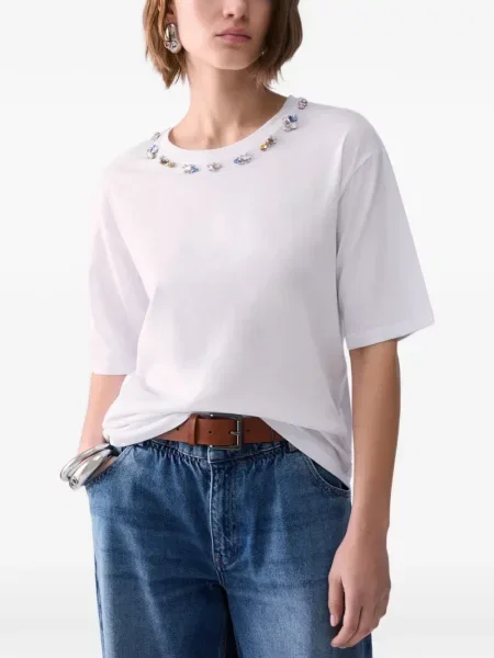 Tricou Liu Jo cu broderie alb