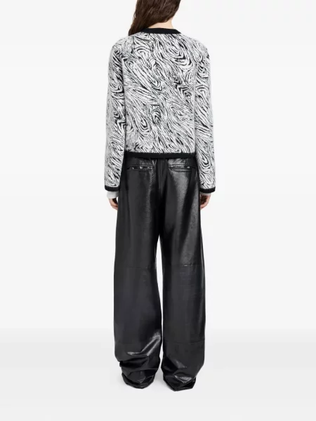 Cardigan Proenza Schouler White Label cu imagine cu model zebră alb