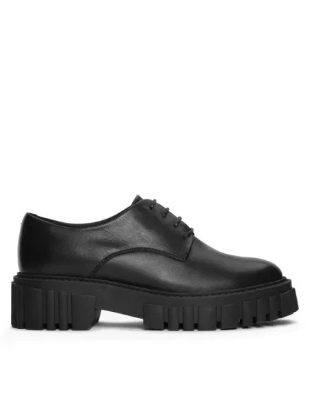 Oxford Clarks din țesătură twill negru