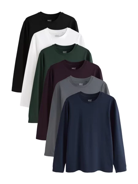 Next Tricou bleumarin / verde închis / roșu vin alb