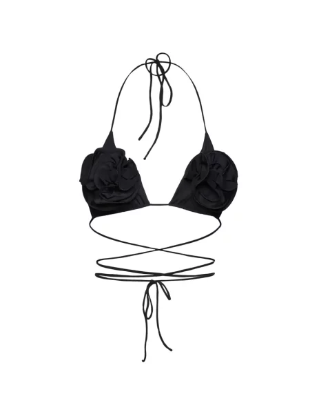 Top Magda Butrym cu model floral cu aplicații plic negru