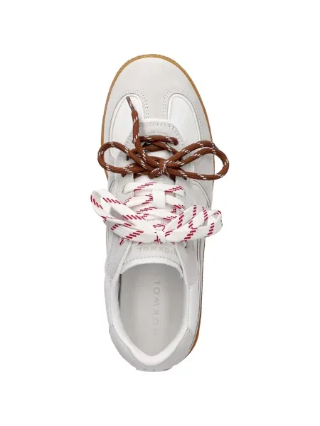 Kožne tenisice Nokwol s vezicama bijela