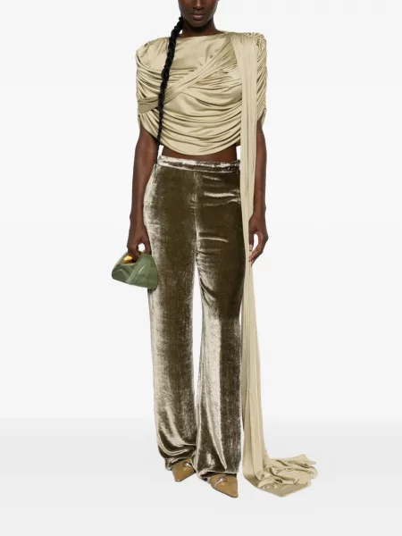 Pantaloni Etro de catifea verde
