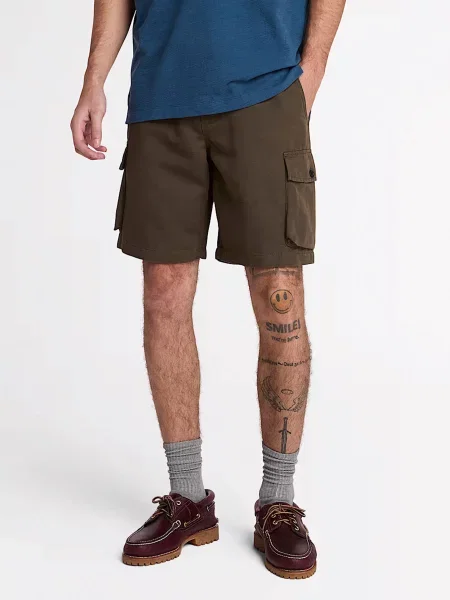 Шорти Timberland Cotton Linen Utility бавовна/льон хакі