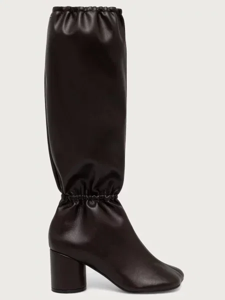 Maison Margiela čižmy dámske kožené hnedá