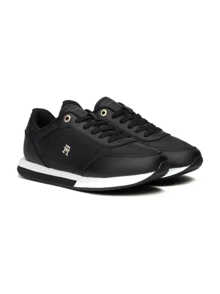 Sneakersy Tommy Hilfiger skórzane czarne
