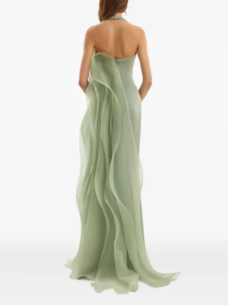 Rochie maxi Gemy Maalouf drapată verde