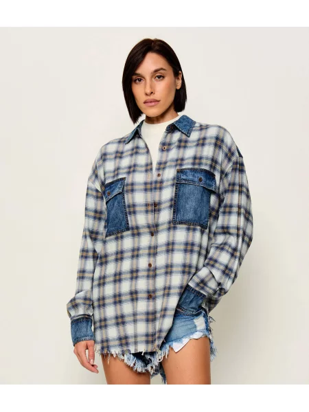 One Teaspoon Cămașă | Oversize fit albastru