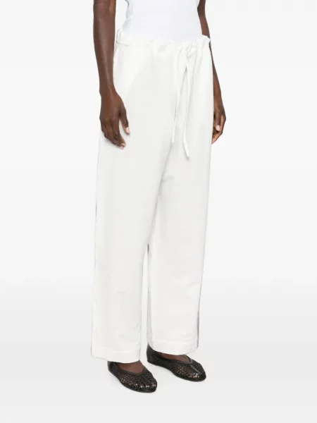 Pantaloni palazzo The Row cu cordon alb