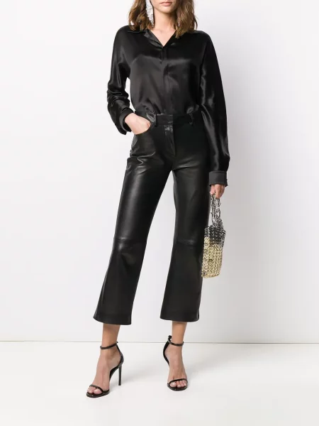 Gulerat cămașă Dsquared2 de mătase negru
