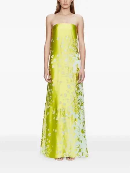 Maxi rochie maxi Christopher Esber fără bretele de costum verde