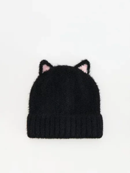 Reserved Čiapka beanie s uškami čierna
