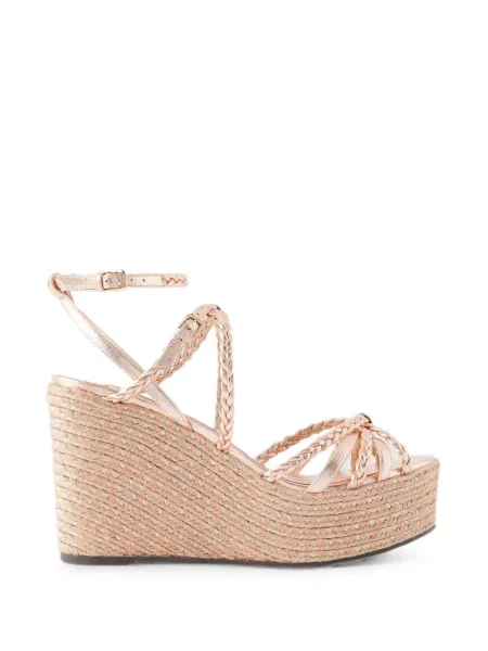 Espadrile Jimmy Choo cu pană țesuți roz