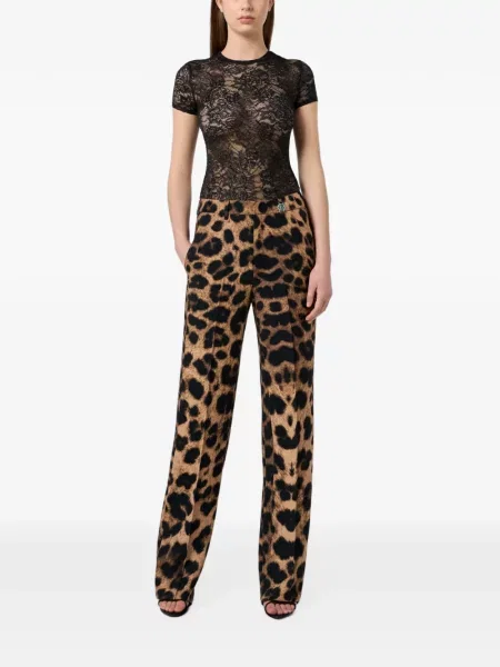 Pantaloni Philipp Plein cu model leopard maro