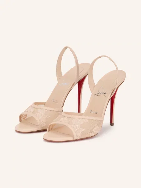 Christian Louboutin Sandály Miss Z Lace Sling světle růžová