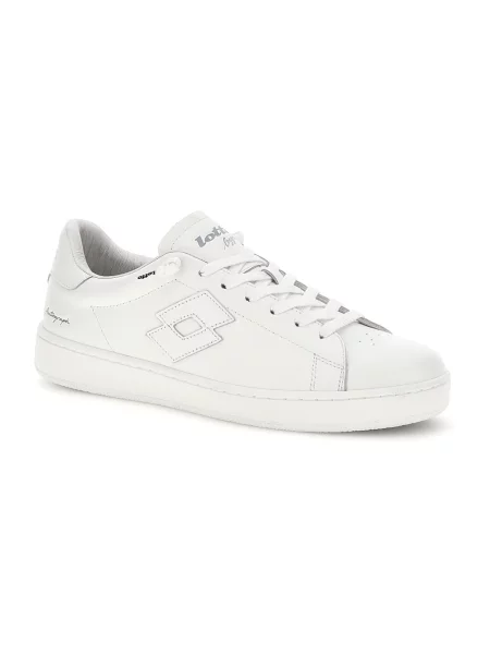 Sneakersy Lotto skórzane z logo białe