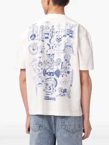 Tricou Allsaints cu imagine alb