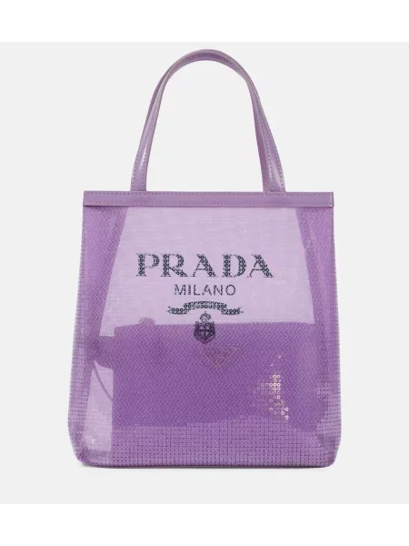 Top Prada z avtogramom vijolična