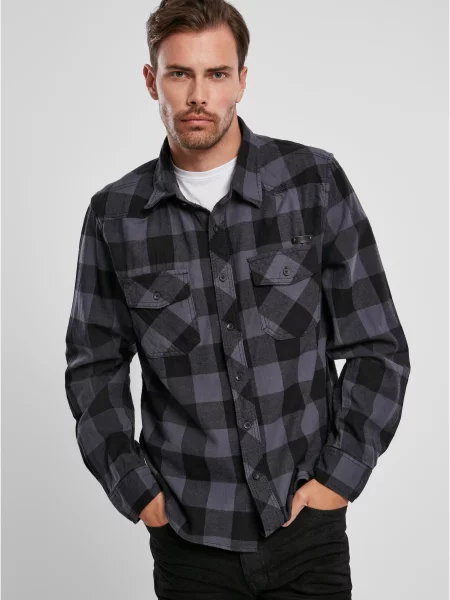 Cămașă în carouri Brandit în carouri negru