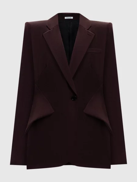 Жакет з вовни Alexander Mcqueen бордовий